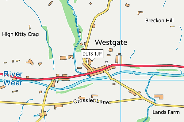 DL13 1JP map - OS VectorMap District (Ordnance Survey)