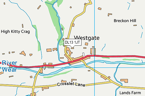 DL13 1JT map - OS VectorMap District (Ordnance Survey)