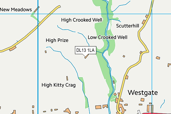 DL13 1LA map - OS VectorMap District (Ordnance Survey)