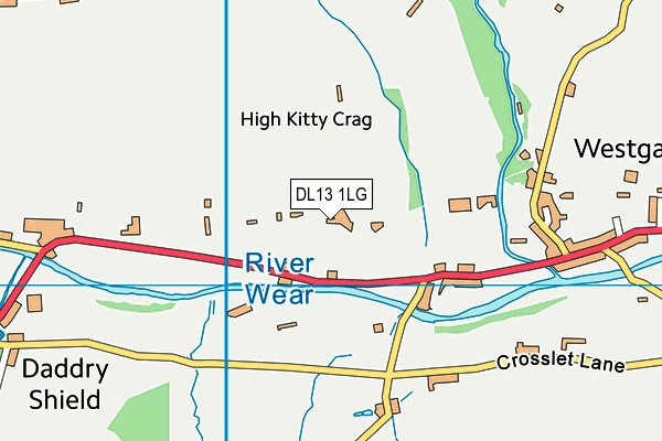DL13 1LG map - OS VectorMap District (Ordnance Survey)