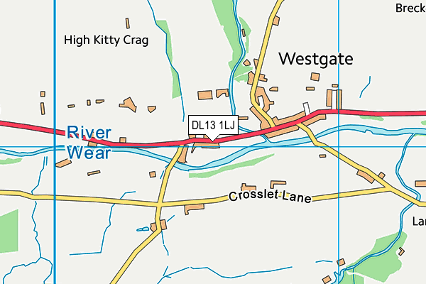 DL13 1LJ map - OS VectorMap District (Ordnance Survey)