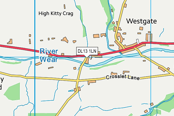 DL13 1LN map - OS VectorMap District (Ordnance Survey)