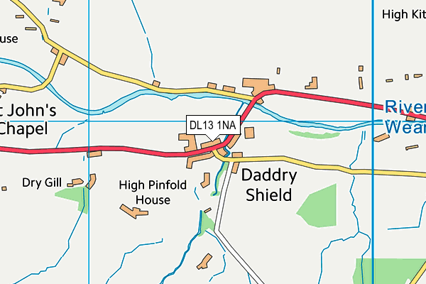 DL13 1NA map - OS VectorMap District (Ordnance Survey)