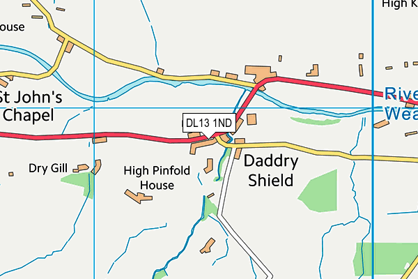 DL13 1ND map - OS VectorMap District (Ordnance Survey)