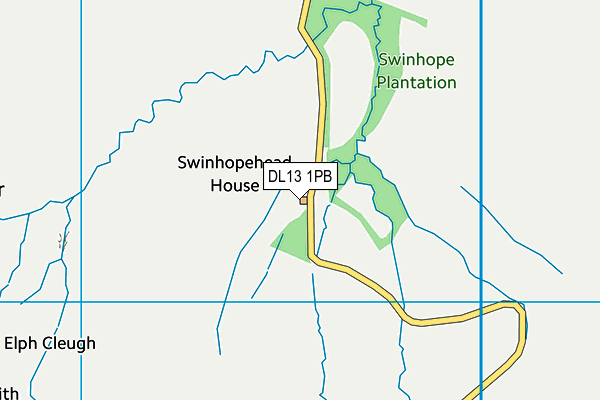 Weardale Ski Club map (DL13 1PB) - OS VectorMap District (Ordnance Survey)