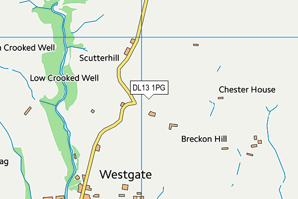 DL13 1PG map - OS VectorMap District (Ordnance Survey)