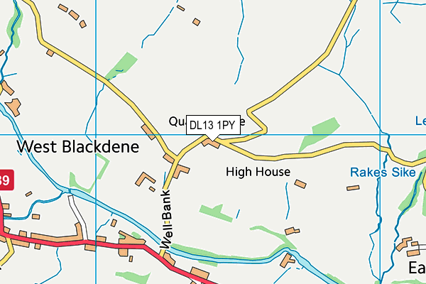 DL13 1PY map - OS VectorMap District (Ordnance Survey)