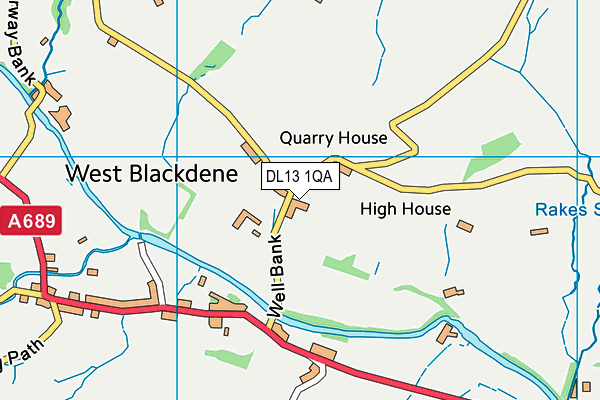 DL13 1QA map - OS VectorMap District (Ordnance Survey)