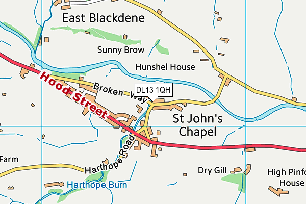 St John's Chapel Primary School map (DL13 1QH) - OS VectorMap District (Ordnance Survey)