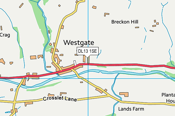 DL13 1SE map - OS VectorMap District (Ordnance Survey)
