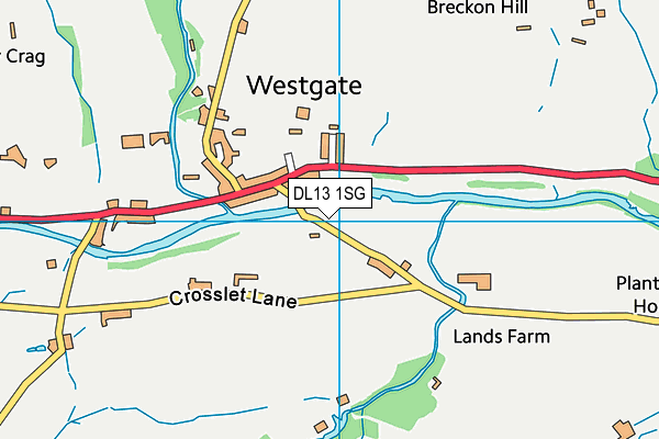 DL13 1SG map - OS VectorMap District (Ordnance Survey)