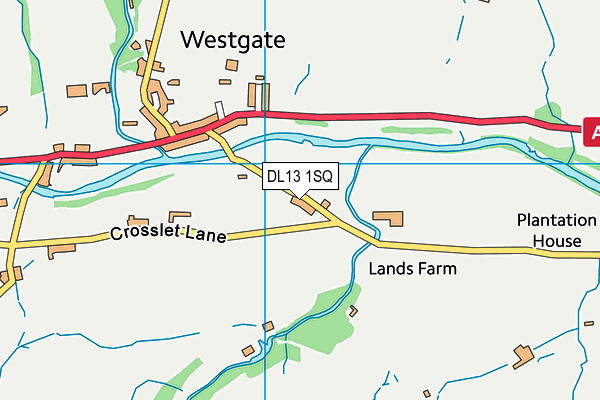 DL13 1SQ map - OS VectorMap District (Ordnance Survey)