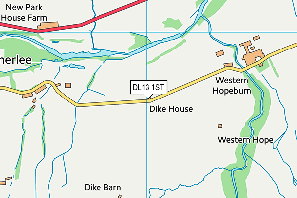DL13 1ST map - OS VectorMap District (Ordnance Survey)