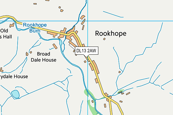 DL13 2AW map - OS VectorMap District (Ordnance Survey)