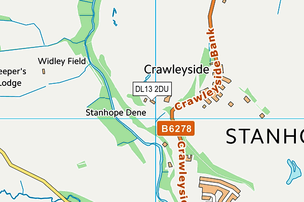 DL13 2DU map - OS VectorMap District (Ordnance Survey)