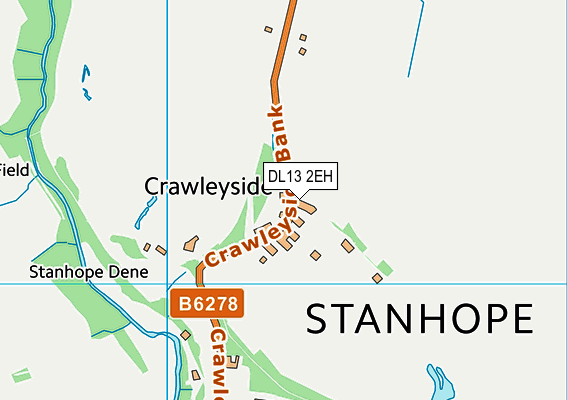 DL13 2EH map - OS VectorMap District (Ordnance Survey)