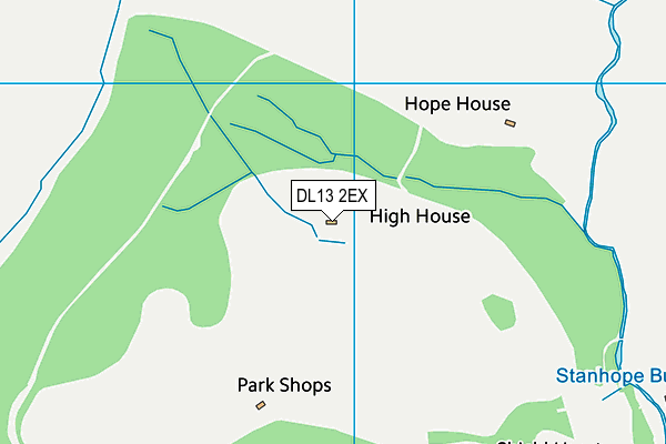 DL13 2EX map - OS VectorMap District (Ordnance Survey)