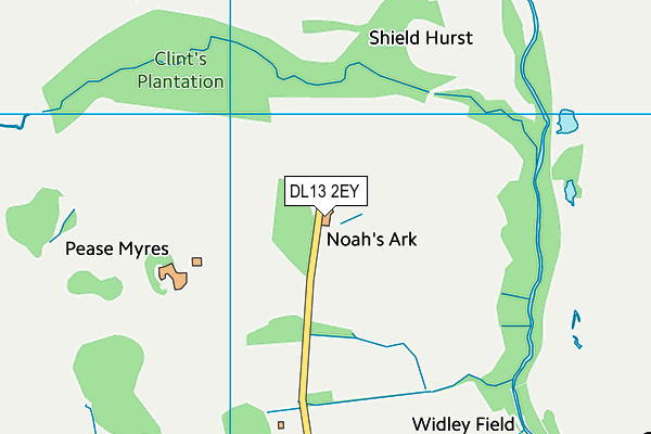 DL13 2EY map - OS VectorMap District (Ordnance Survey)