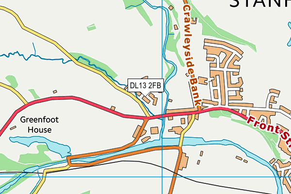 DL13 2FB map - OS VectorMap District (Ordnance Survey)