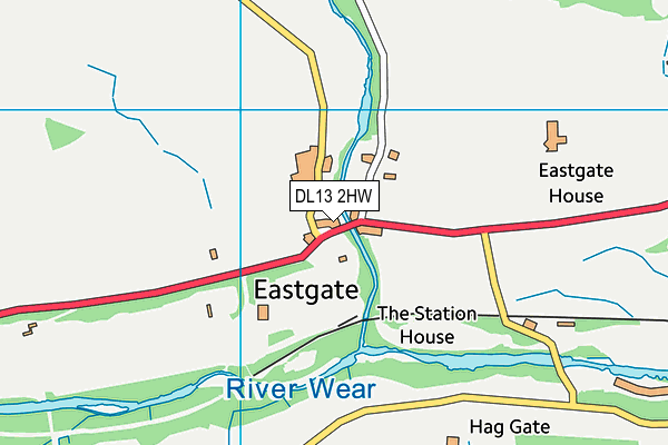 DL13 2HW map - OS VectorMap District (Ordnance Survey)