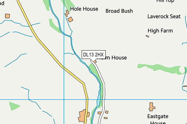 DL13 2HX map - OS VectorMap District (Ordnance Survey)