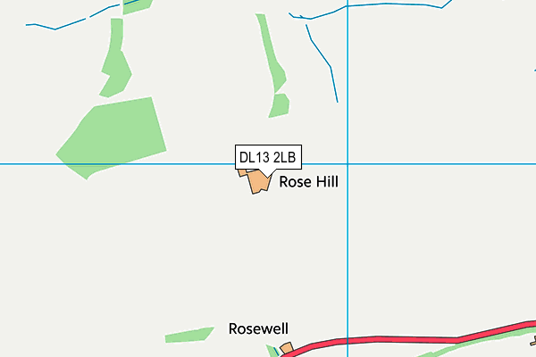 DL13 2LB map - OS VectorMap District (Ordnance Survey)
