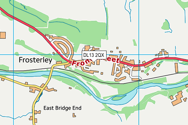 DL13 2QX map - OS VectorMap District (Ordnance Survey)