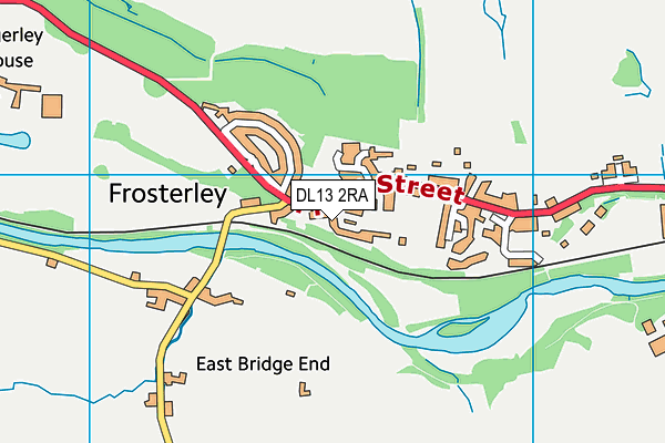 DL13 2RA map - OS VectorMap District (Ordnance Survey)