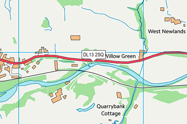 DL13 2SQ map - OS VectorMap District (Ordnance Survey)