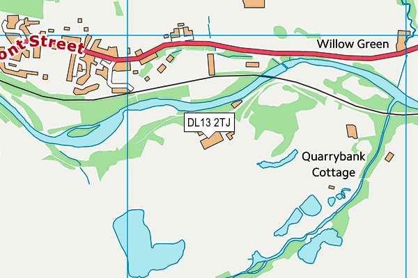 DL13 2TJ map - OS VectorMap District (Ordnance Survey)