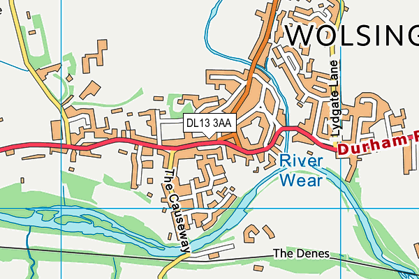 DL13 3AA map - OS VectorMap District (Ordnance Survey)