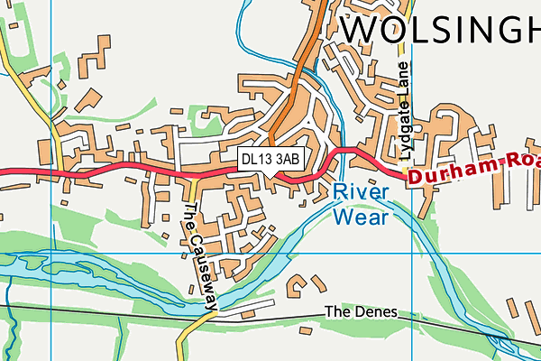 DL13 3AB map - OS VectorMap District (Ordnance Survey)