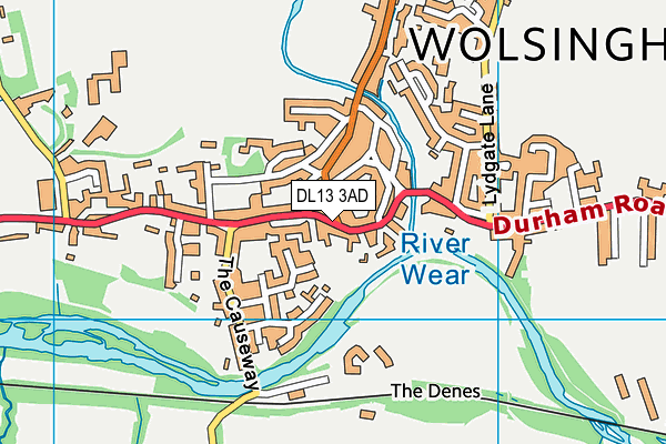 DL13 3AD map - OS VectorMap District (Ordnance Survey)