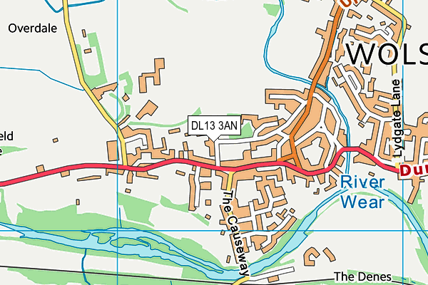 DL13 3AN map - OS VectorMap District (Ordnance Survey)