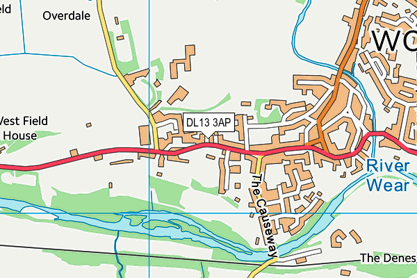 DL13 3AP map - OS VectorMap District (Ordnance Survey)
