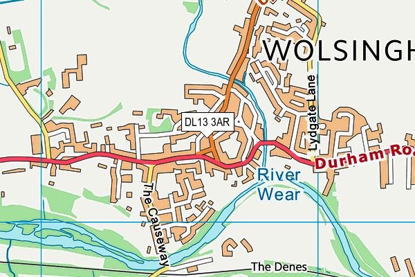 DL13 3AR map - OS VectorMap District (Ordnance Survey)