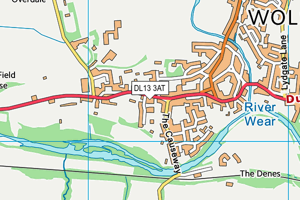 DL13 3AT map - OS VectorMap District (Ordnance Survey)