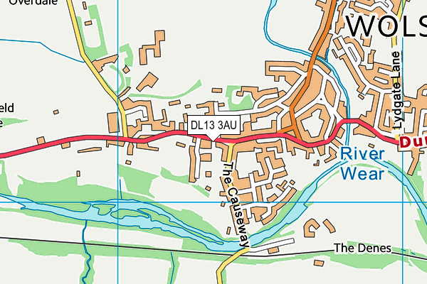 DL13 3AU map - OS VectorMap District (Ordnance Survey)