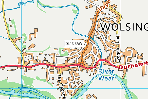 DL13 3AW map - OS VectorMap District (Ordnance Survey)