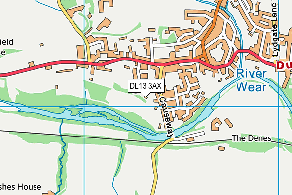 DL13 3AX map - OS VectorMap District (Ordnance Survey)