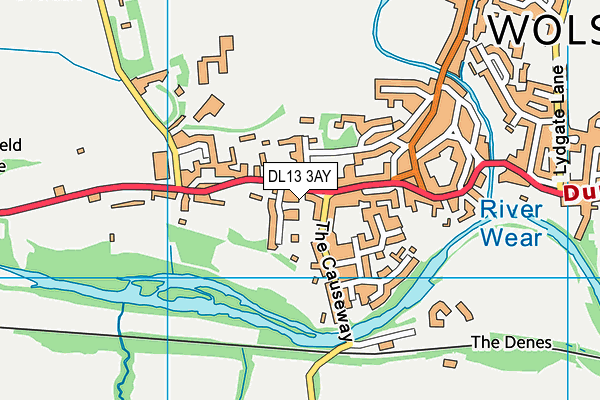 DL13 3AY map - OS VectorMap District (Ordnance Survey)