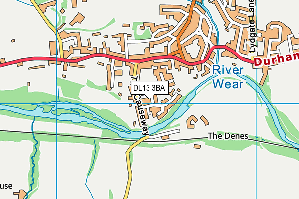 DL13 3BA map - OS VectorMap District (Ordnance Survey)