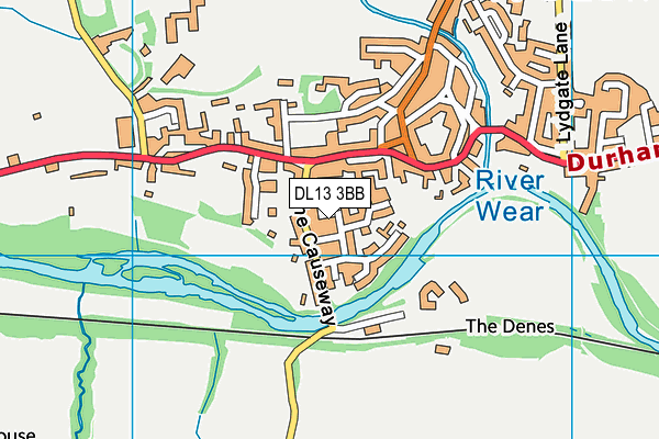 DL13 3BB map - OS VectorMap District (Ordnance Survey)