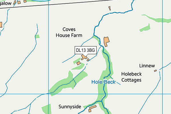 DL13 3BG map - OS VectorMap District (Ordnance Survey)