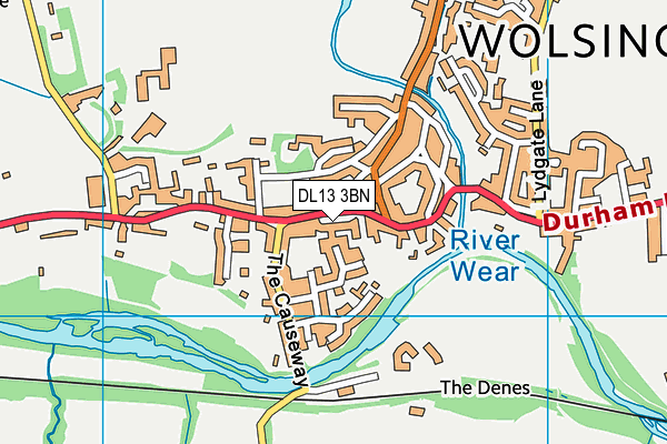 DL13 3BN map - OS VectorMap District (Ordnance Survey)