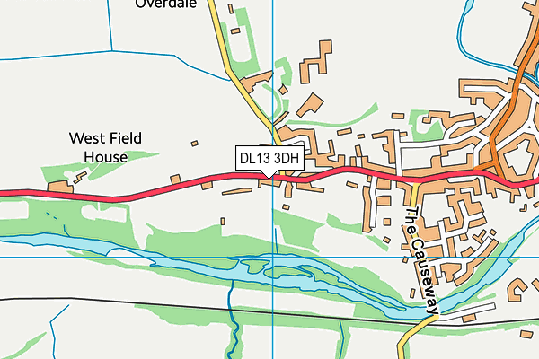 DL13 3DH map - OS VectorMap District (Ordnance Survey)