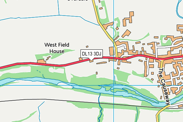 DL13 3DJ map - OS VectorMap District (Ordnance Survey)