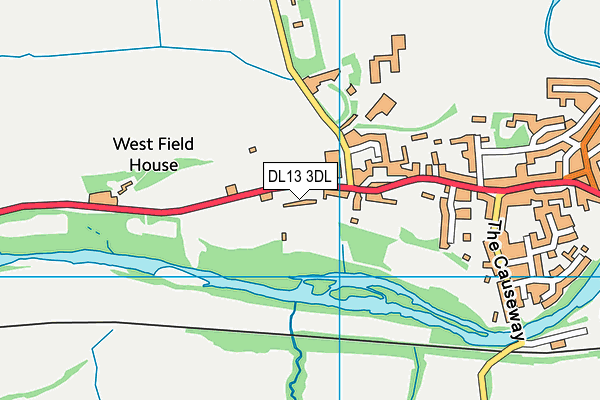 DL13 3DL map - OS VectorMap District (Ordnance Survey)