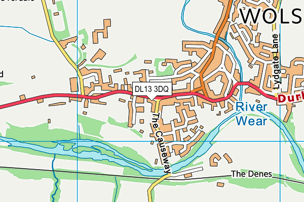 DL13 3DQ map - OS VectorMap District (Ordnance Survey)