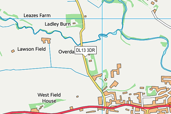 DL13 3DR map - OS VectorMap District (Ordnance Survey)